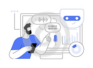 Text Data Analysis with NLP abstract concept vector illustration.