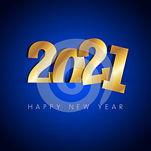 Happy New Year 2021 banner in paper cut style for seasonal holidays flyers, greetings and invitations, christmas themed congratula