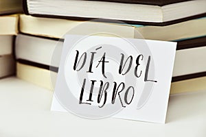 Text dia del libro, book day in spanish photo