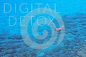 Text digital detox in a sea landscape photo