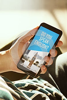 Text do you speak English in a smartphone