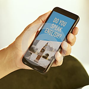 Text do you speak English in a smartphone