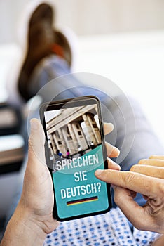 Text do you speak German in German in a smartphone