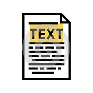 text document file color icon vector illustration