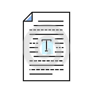 text document nlp color icon vector illustration