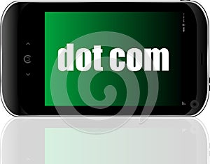 Text dot com. Information concept . Detailed modern smartphone