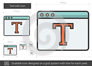 Text edit line icon.