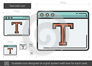 Text edit line icon.