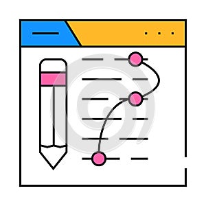 text edit seo optimization icon color illustration