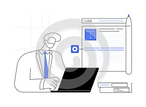 Text editor abstract concept vector illustration.