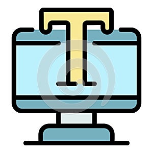 Text editor icon color outline vector