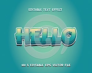 text effect editable vector eps file blue green yellow hello text 3d