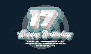 Text effect or font effect 3d bold  white and pastel modern vector design