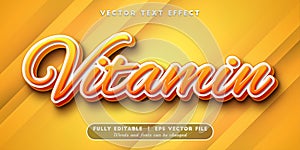 Text effects 3d vitamin, editable text style