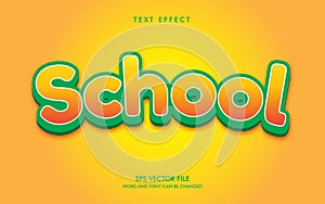 text effects fun orange yellow text school vector illustration