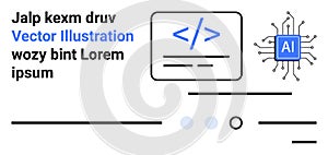 Technology and Coding Concept with AI Microchip and Code Symbol for Modern Digital Solutions