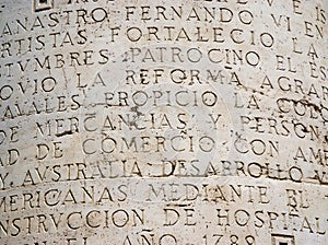 Text engraved column