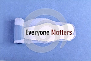 The text Everyone Matters photo