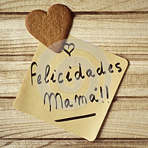 Text felicidades mama, congrats mom in spanish photo