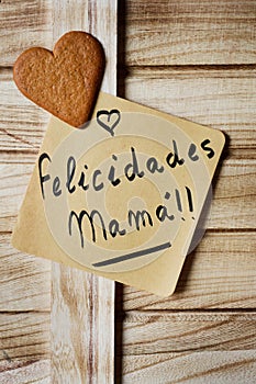Text felicidades mama, congrats mom in spanish photo
