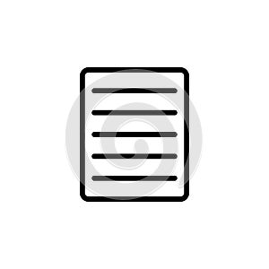 The text file icon. Simple thin line, outline vector of Web icons for UI and UX, website or mobile application