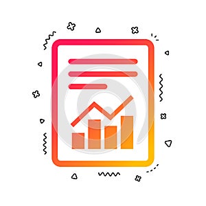 Text file sign. File document with chart symbol. Vector
