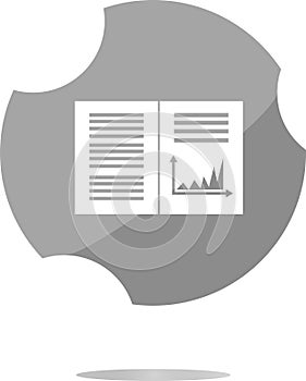 Text file sign icon. Add File document with chart symbol. Accounting symbol. Modern UI website button