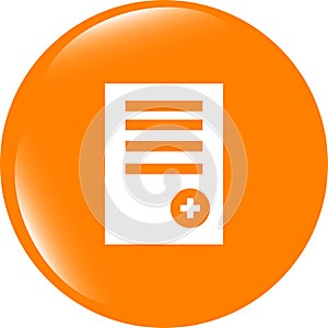 Text file sign icon. Add File document symbol. Modern UI website