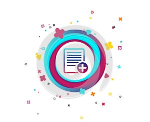 Text file sign icon. Add File document symbol.