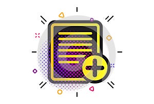 Text file sign icon. Add File document symbol. Vector
