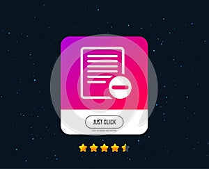 Text file sign icon. Delete File document symbol. Vector