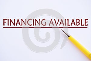 Text financing available on the short note texture background