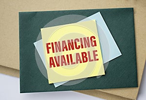 Text financing available on the short note texture
