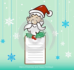 Text frame,merry christmas and santa claus design