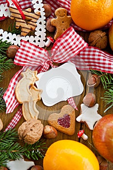 Text-free tin plate with christmas decoration