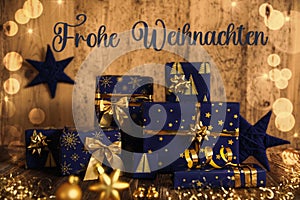 Text ,Frohe Weihnachten, Means Merry Christmas, Christmas Gifts, Winter Deco