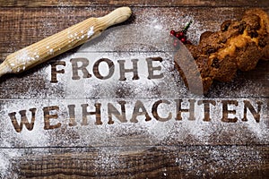 Text frohe weihnachten, merry christmas in german