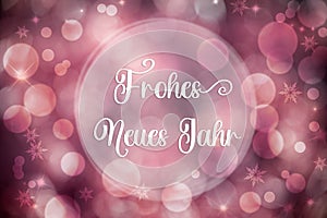 Text Frohes Neues Jahr, Means Happy New Year, Lilac Christmas Background photo