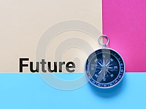 Text future written on yellow background