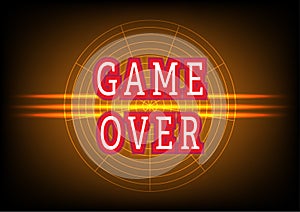 Text game over neon signs light digital networking electric letters abstract background wallpaper art vector illustration