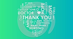 Text Gateful for doctors wordcloud layout heart