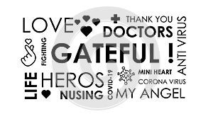 Text Gateful for doctors wordcloud