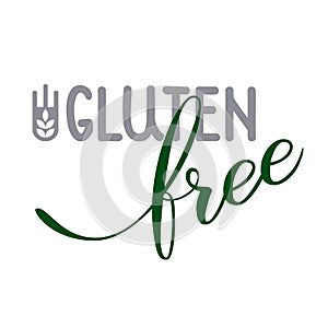 Text Gluten free  and symbolic ear.