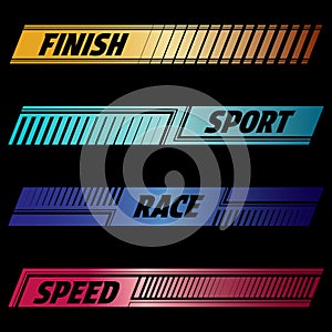 Text gradient sport decal lines