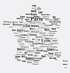 Text graphic France map