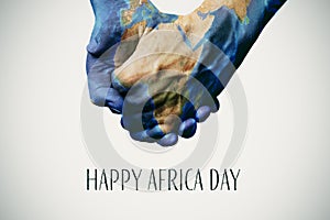 Text happy africa day and map furnished by NASA