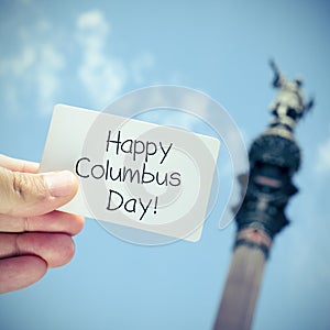 Text Happy Columbus Day photo