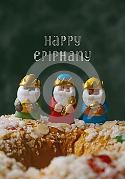 Text happy epiphany and the three kings photo