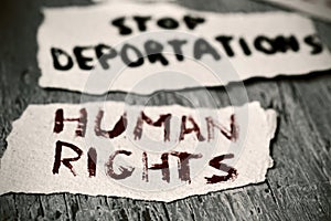 Text human rights and stop deportations