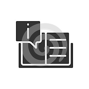 Text information black glyph icon